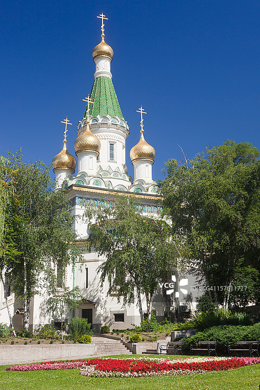 保加利亚索非亚的圣尼古拉斯奇迹创造者教堂图片素材