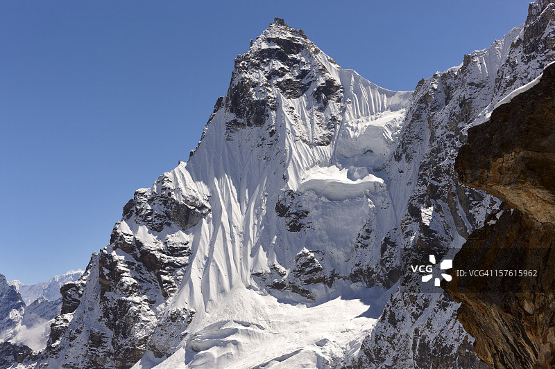 Thamserku峰，珠穆朗玛峰环线，尼泊尔风光图片素材