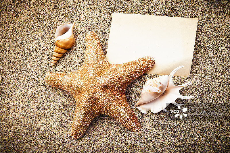 沙滩明信片图片素材