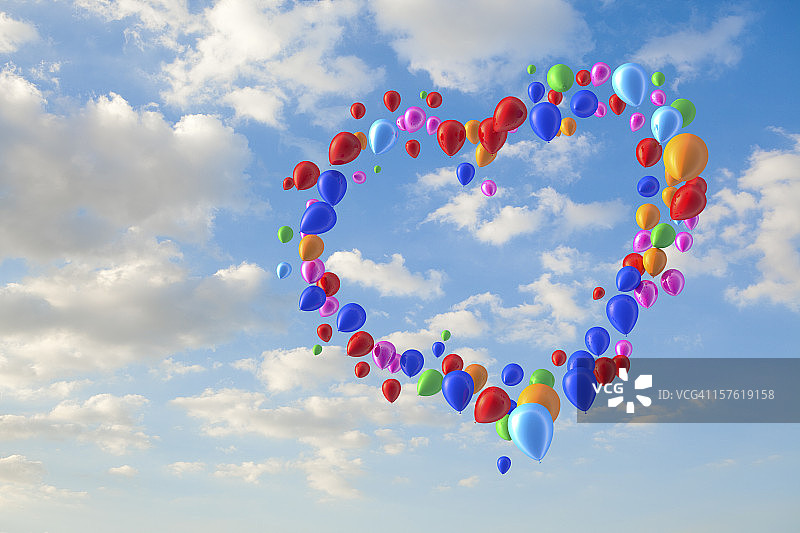 气球组成的爱心图片素材