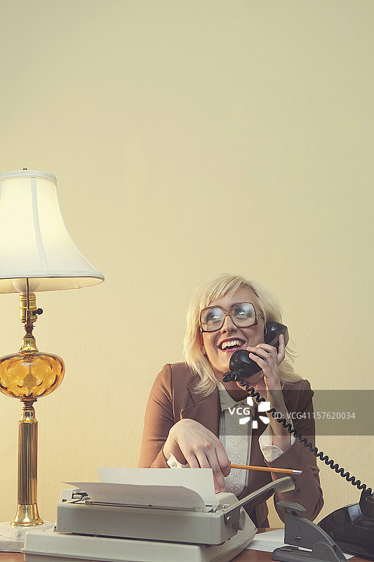 1970年代的复古女秘书图片素材