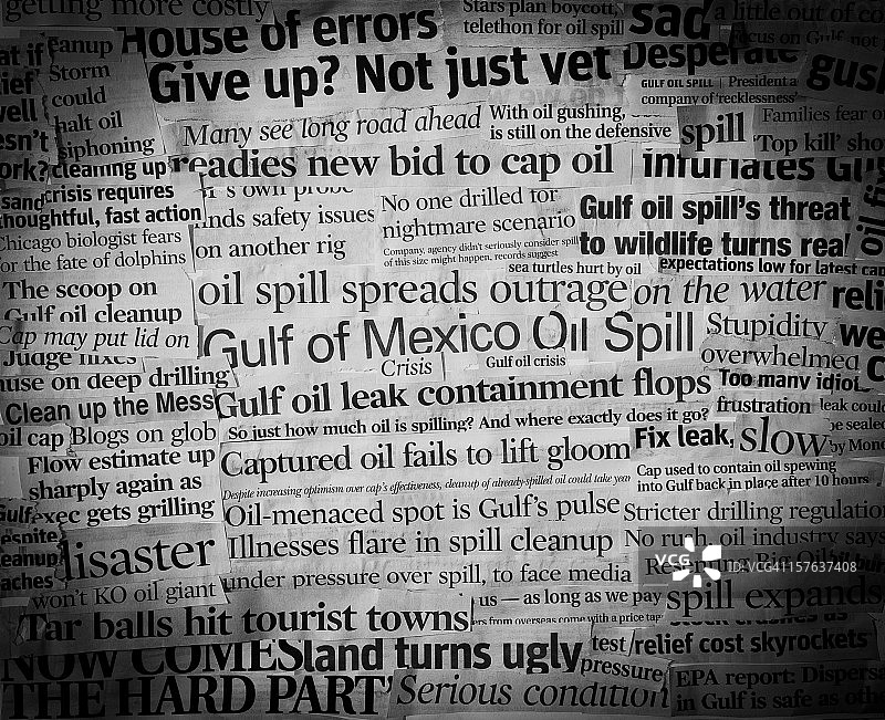 墨西哥湾漏油事件新闻标题II图片素材