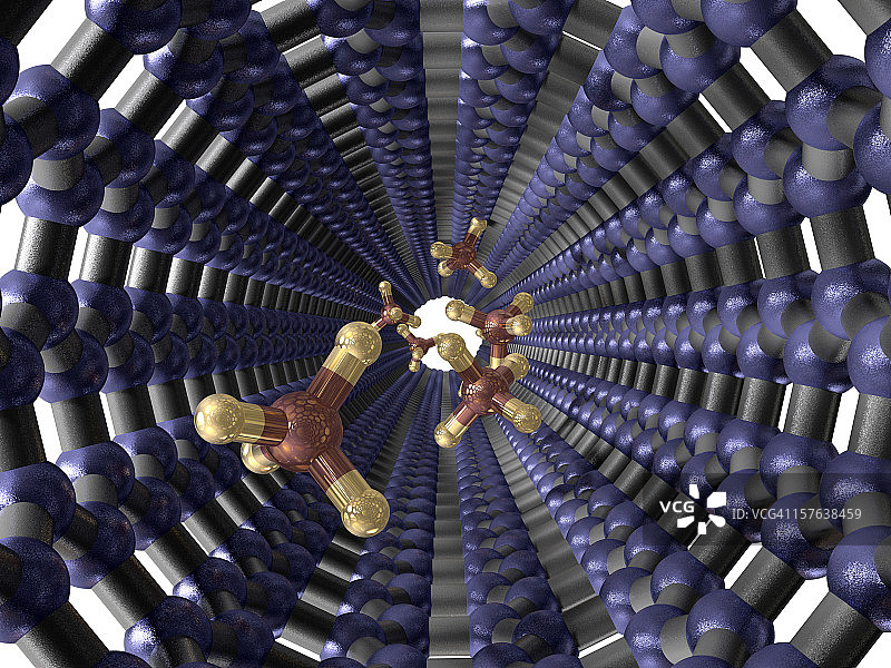 甲烷通过碳纳米管的传输图片素材