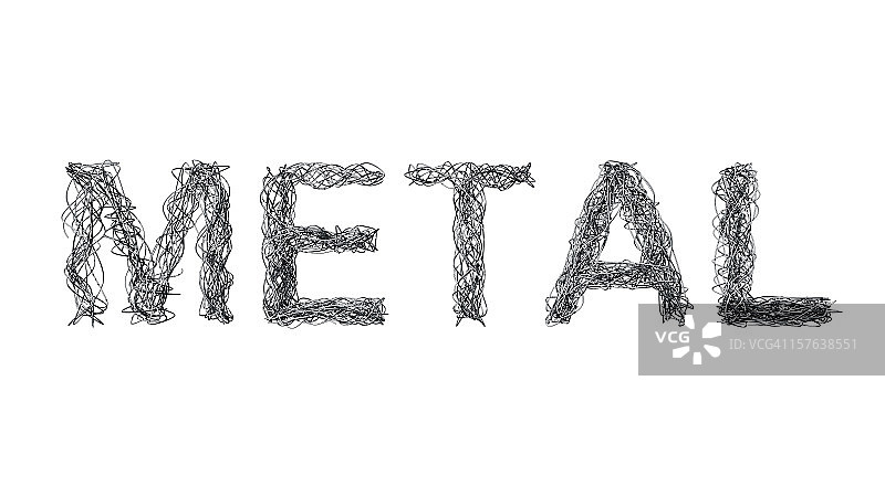 拼写METAL的电线图片素材