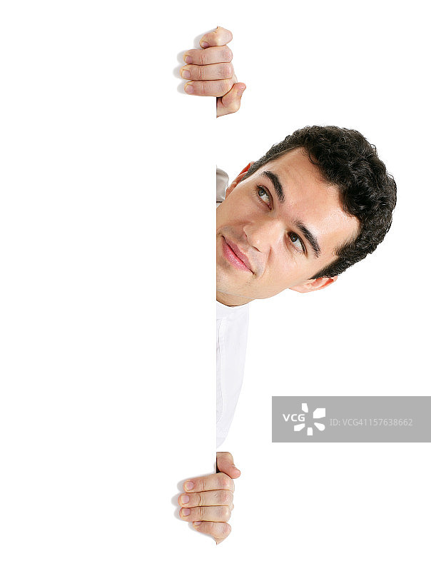 空白标志 - 商人（白色背景）图片素材