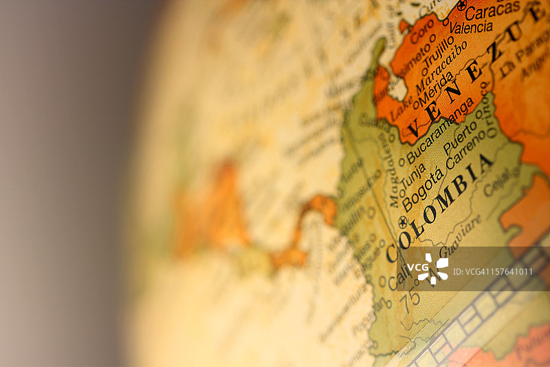 哥伦比亚和委内瑞拉地图图片素材
