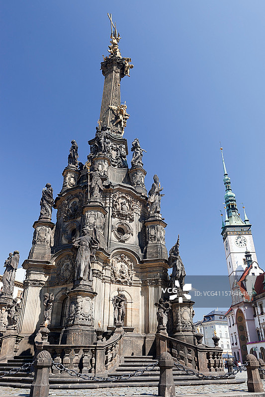 捷克共和国奥洛穆茨的圣三位一体柱图片素材