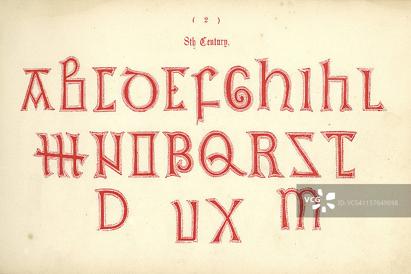 8世纪古英语字母图片素材