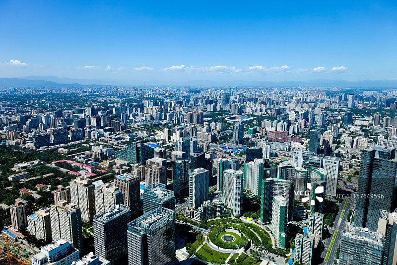 北京城市鸟瞰，2000万人口的首都图片素材