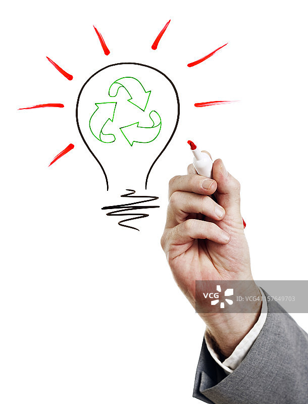 关于回收利用的灵感：手绘“灵光乍现”图片素材