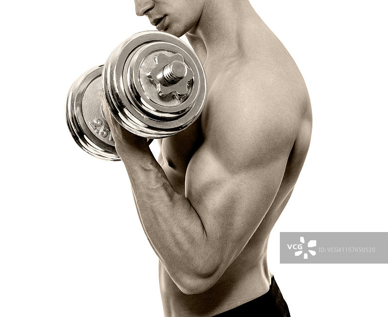 健美运动员锻炼图片素材