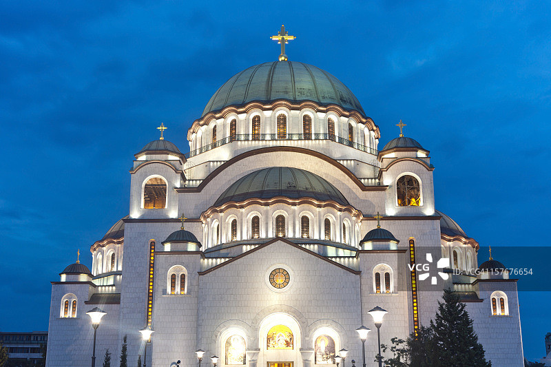 贝尔格莱德圣萨瓦神庙，塞尔维亚图片素材