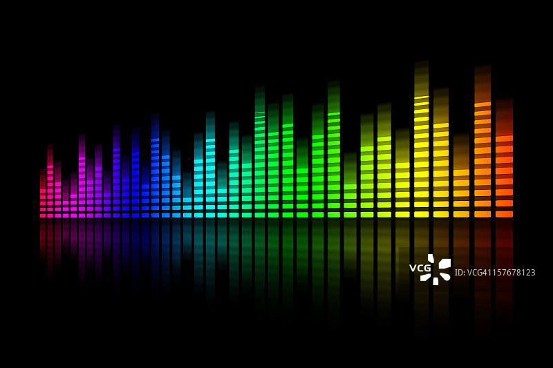 具有彩虹色的数字均衡器图片素材