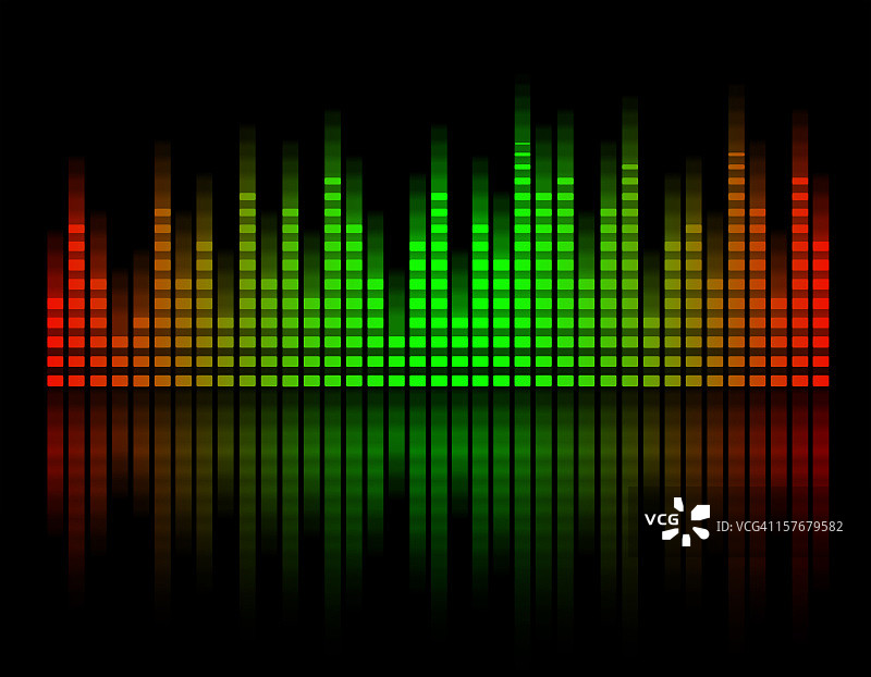 绿色和红色数字均衡器条形图图片素材