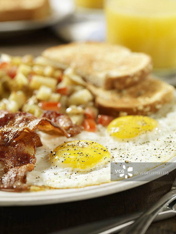 培根煎蛋图片素材