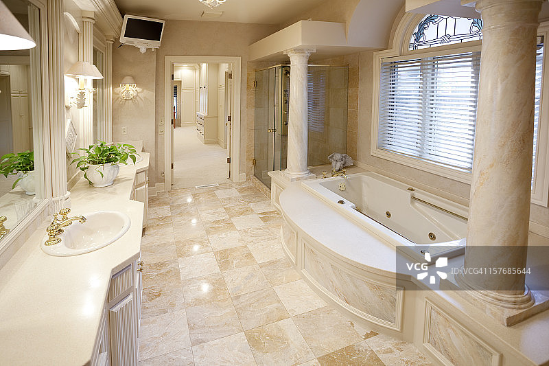 令人惊叹的大理石装饰家居浴室图片素材