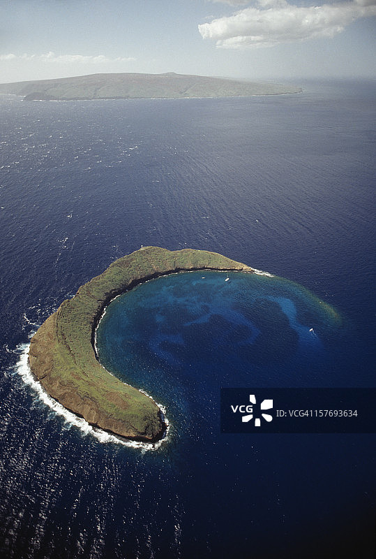 毛伊岛莫洛基尼火山口，夏威夷图片素材