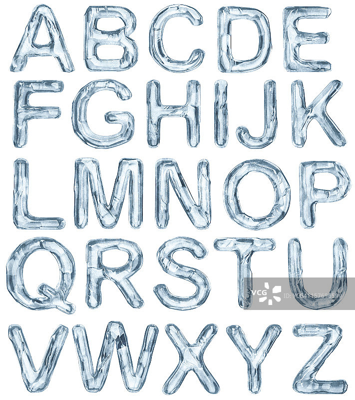 冰块字母图片素材