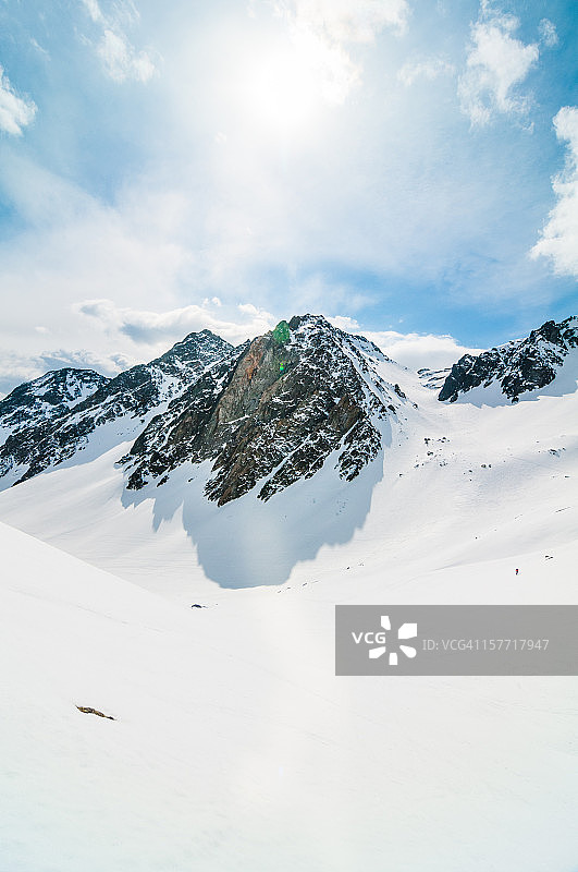 晴天的高山景观图片素材