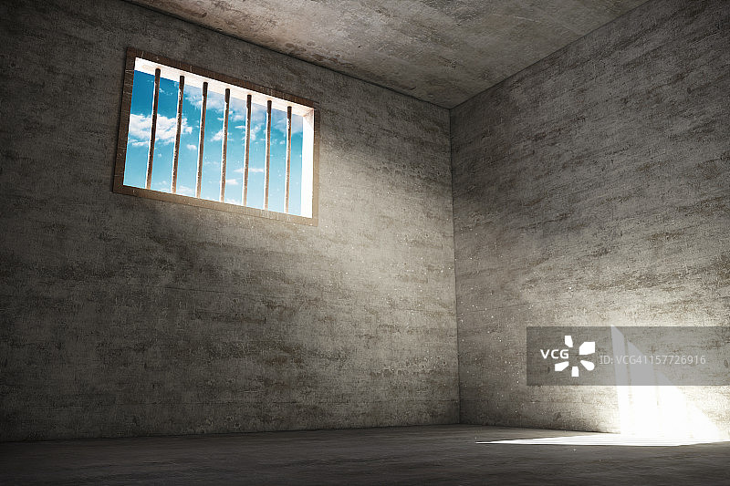 监狱牢房中的希望图片素材