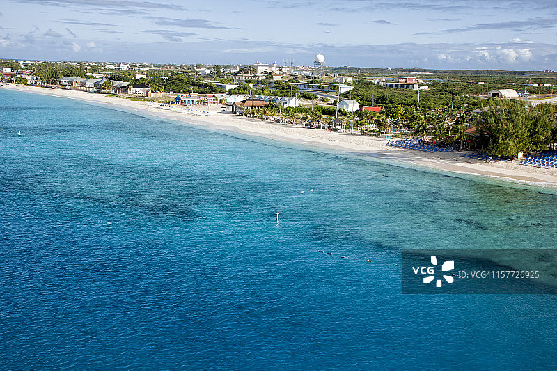 特克斯群岛大特克岛海滩和海洋广角照片图片素材