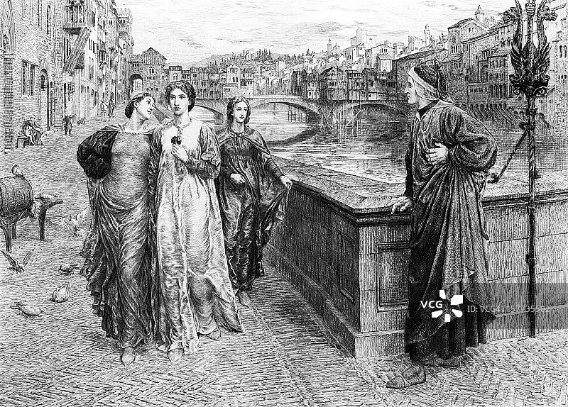 但丁和比亚特丽齐图片素材