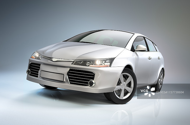 白色小型汽车图片素材