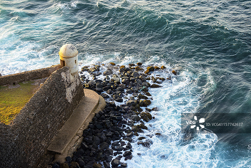波多黎各的堡垒和大海图片素材