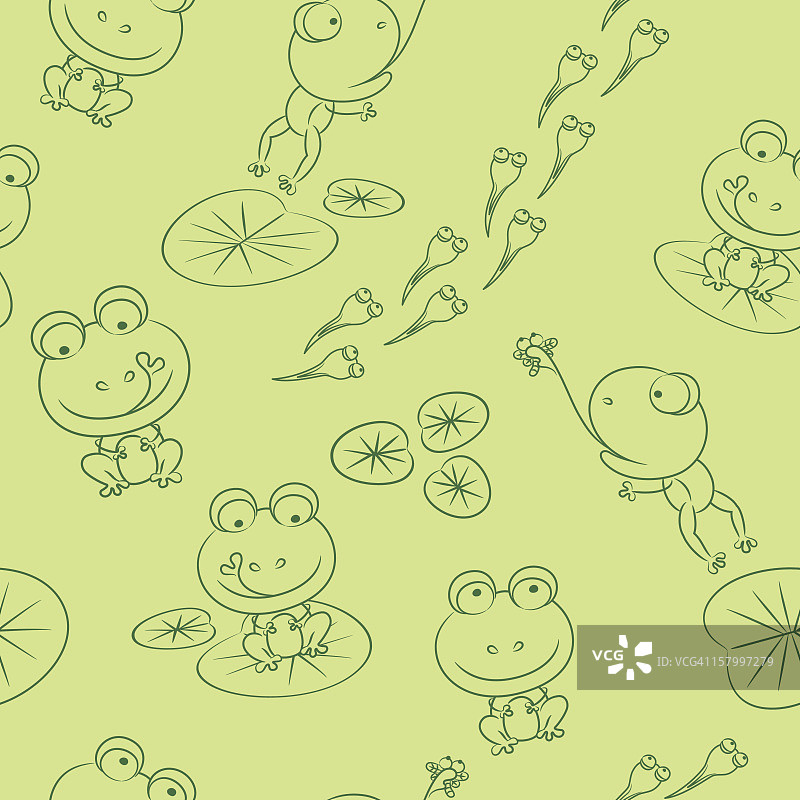 无缝青蛙背景图片素材