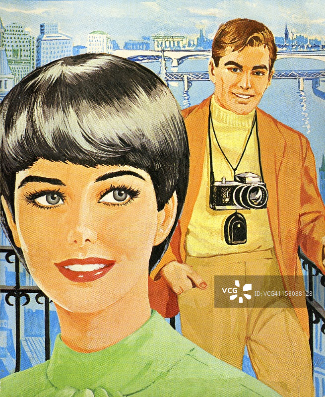 男人和女人观光图片素材