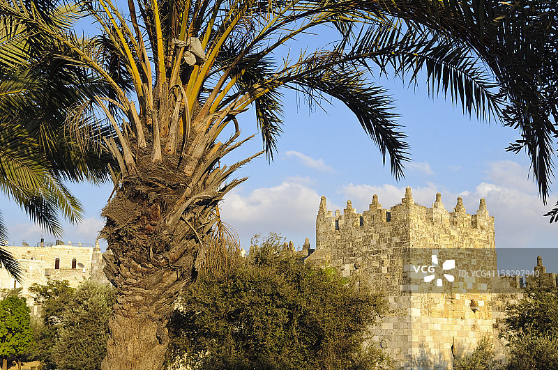 耶路撒冷大马士革门城墙图片素材