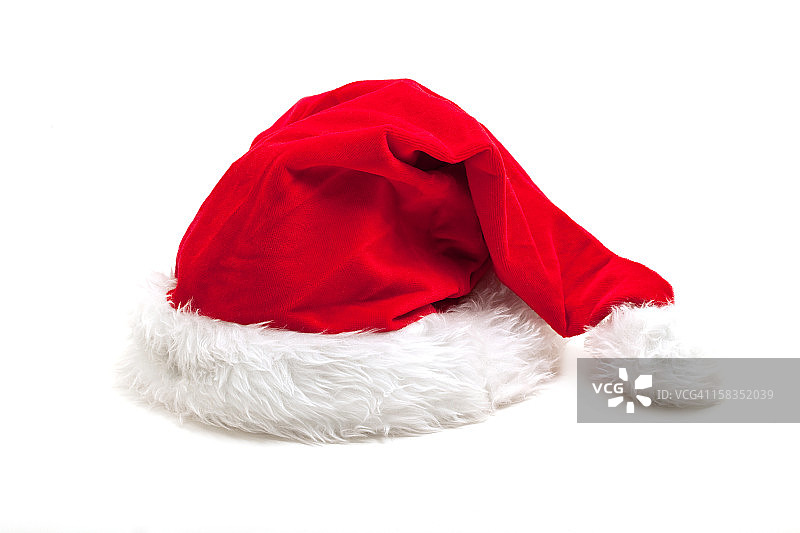 白色背景上的圣诞帽图片素材