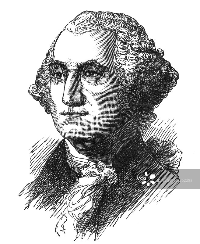 乔治·华盛顿总统的铅笔素描图片素材