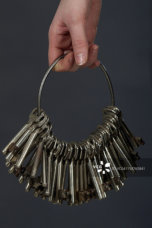 手持一大串钥匙图片素材