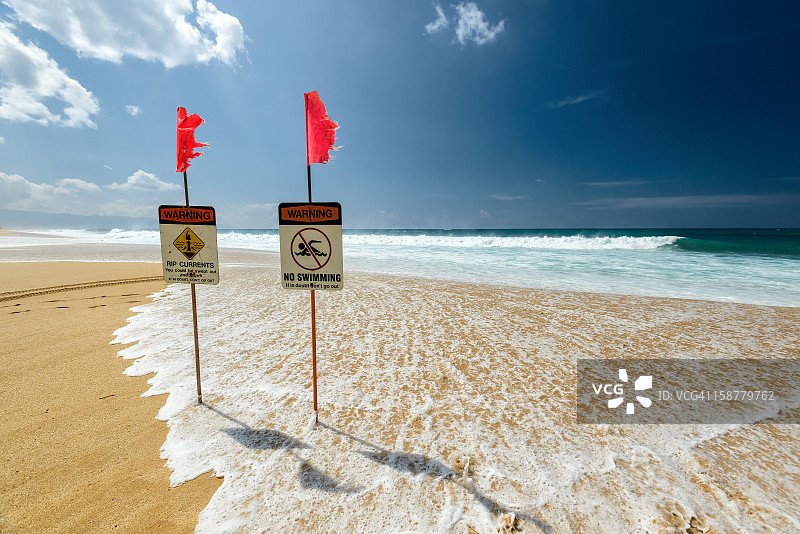 夏威夷北岸高浪警告图片素材