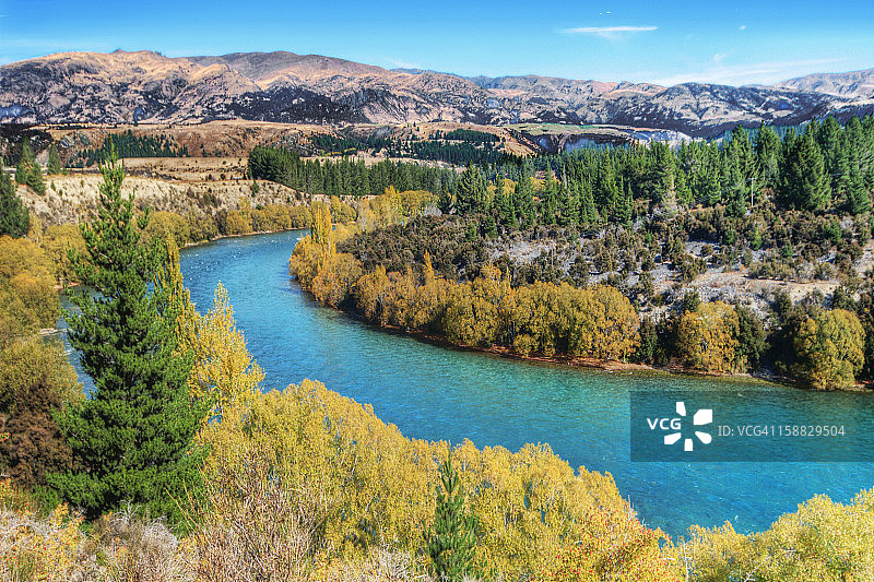 新西兰皇后镇奥塔哥卡瓦劳河图片素材