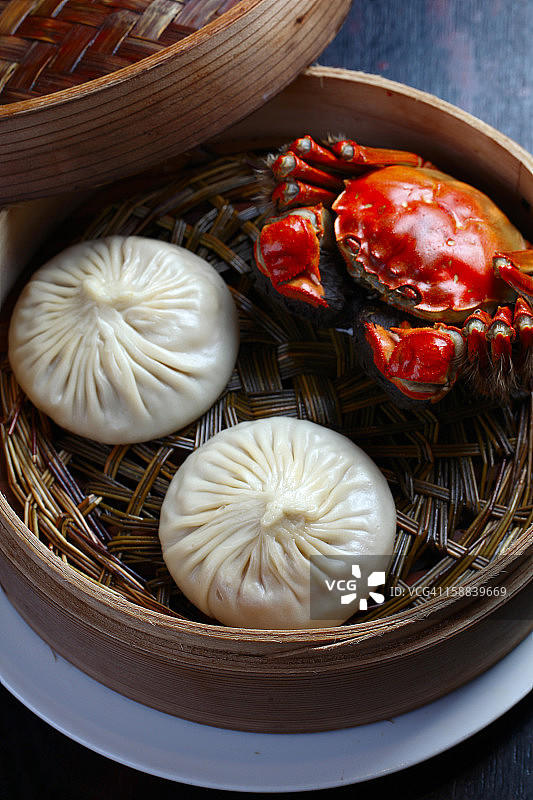 蟹黄汤包，中国美食图片素材