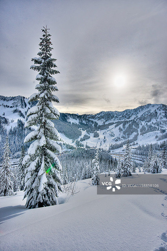 北卡斯卡德山脉的冬季图片素材