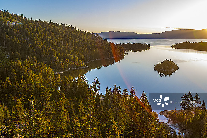 美国太浩湖日出图片素材