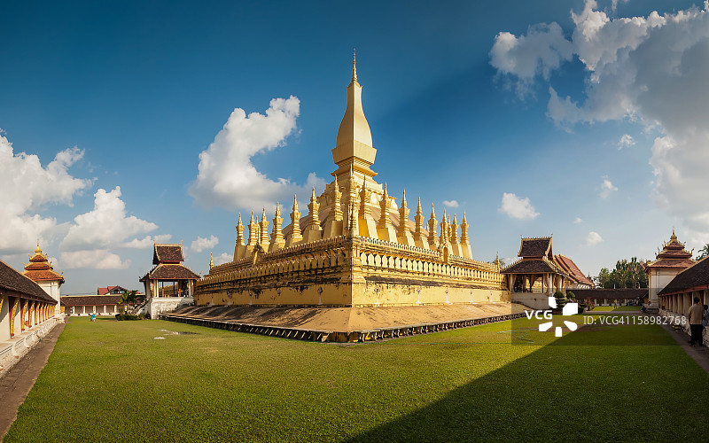 老挝塔銮寺全景图片素材
