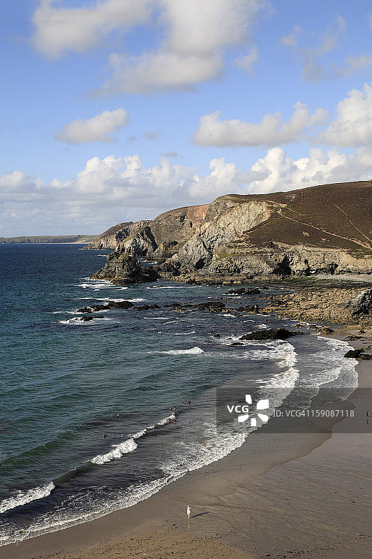 康沃尔圣艾格尼丝海滩图片素材