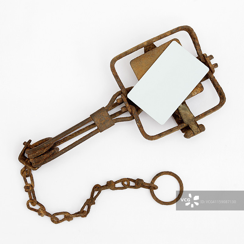 用空白信用卡做诱饵的杜松子酒陷阱图片素材