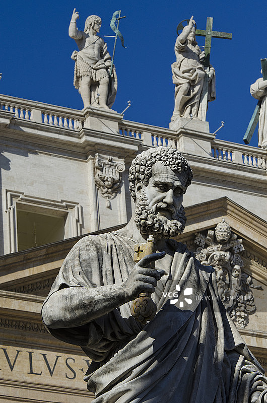 梵蒂冈圣彼得雕像，罗马图片素材