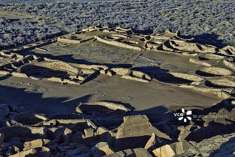 查科峡谷的美丽小镇遗址图片素材