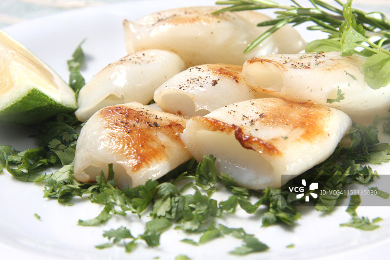 炸鱿鱼图片素材