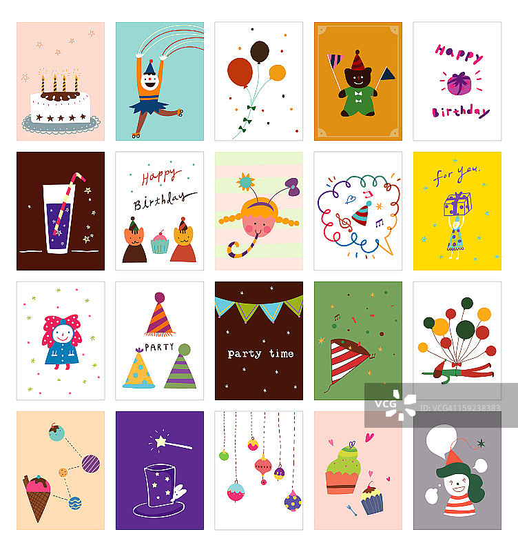 各种派对卡片图片素材