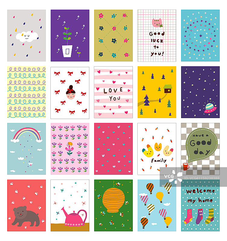 各种图案的明信片图片素材