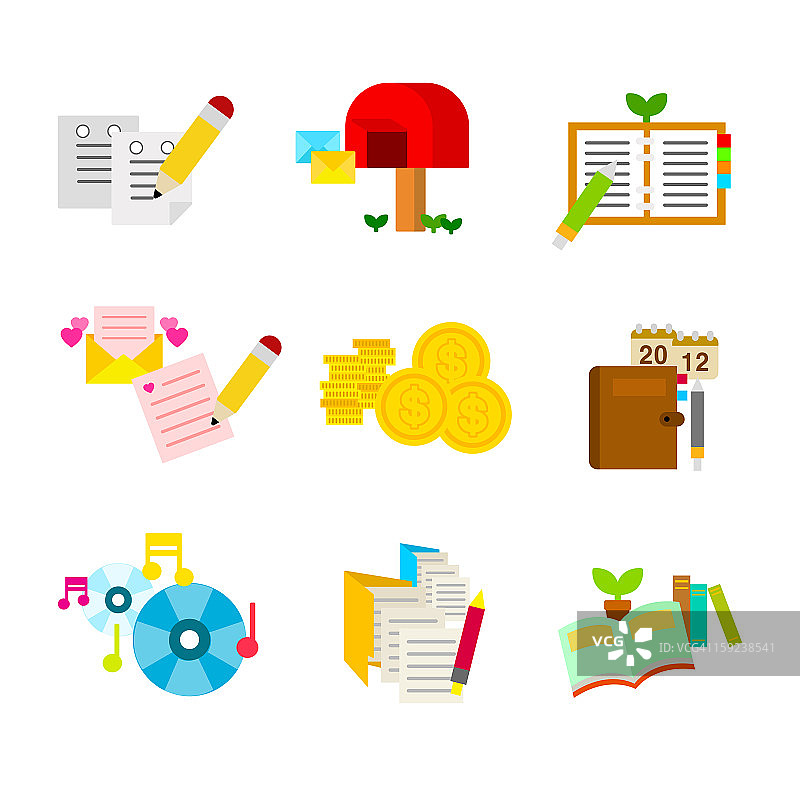 各种书写工具图片素材