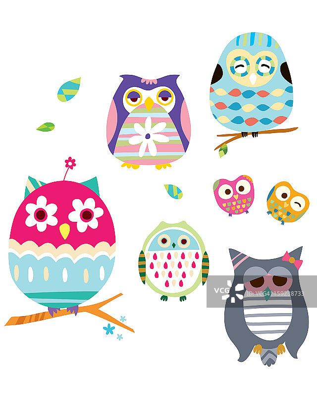 各种猫头鹰图片素材