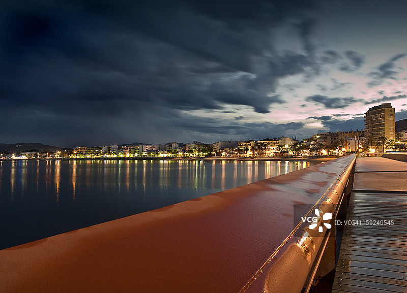 夜间海滩图片素材